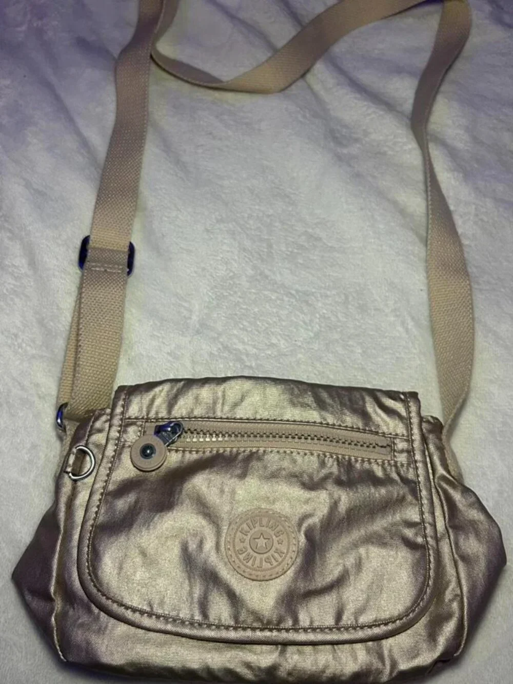 Metallic Gold/Champagne Kipling Crossbody Bag